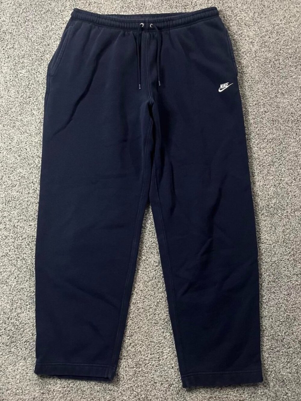 Navy blue Nike wide leg sweatpants